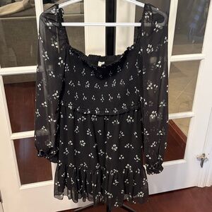 WILFRED Black Floral Tempest Dress